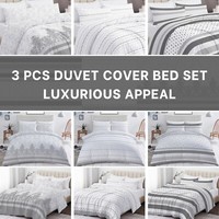 Egyptian P Cotton Duvet Cover Set Printed Quilt Cover Single Double King Bed Set