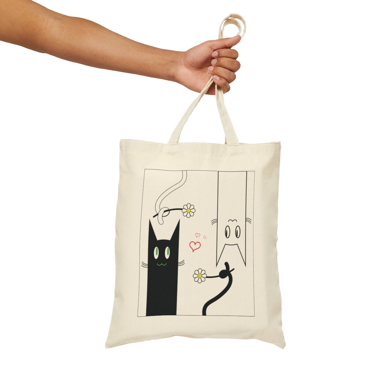 I meow you, cats love, Cotton Tote Bag, illustration originals