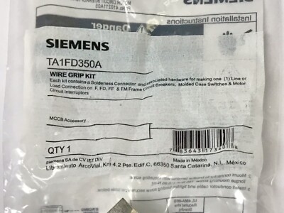SIEMENS TA1FD350A Type F,FD,FF,FM Circuit Breaker Lug Terminal 350-6 AL7CU