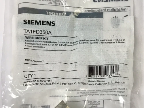 SIEMENS TA1FD350A Type F,FD,FF,FM Circuit Breaker Lug Terminal 350-6 AL7CU