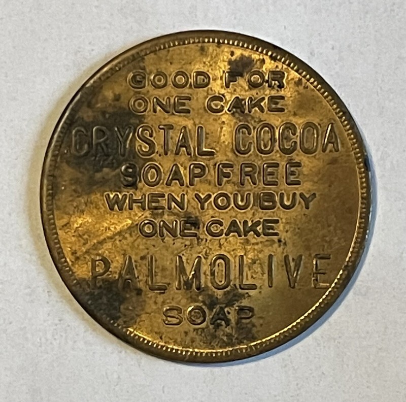 Vintage copper Coupon coin For crystal cocoa soap,palmolive soap