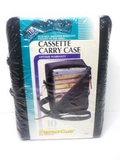 VTG 1997 New Perfect Case 10 Capacity Cassette Carry Case Black With Strap