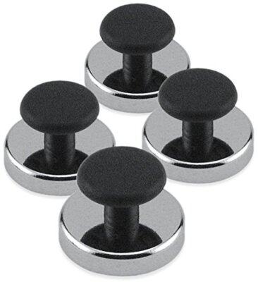 Master Magnetics Round Base Magnet Fastener with KnobChrome1.43'' Diameter 0.9...