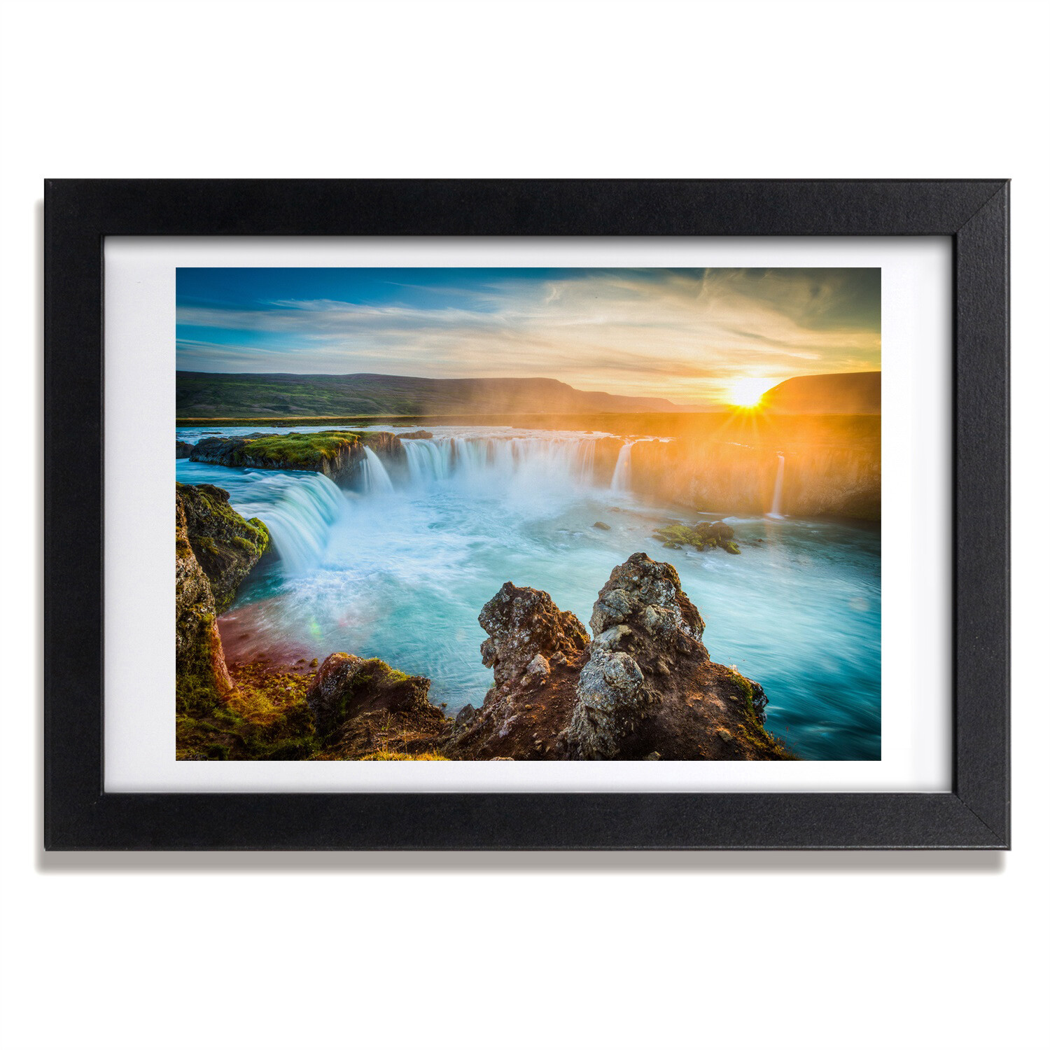 Póster Arte de Pared Decoración de Habitación Madera 30x20 Cascada