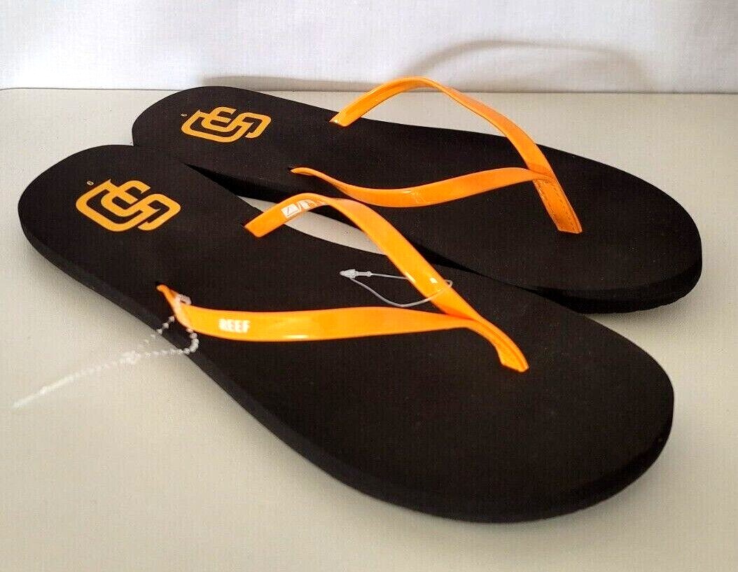 NEW WOMEN'S REEF BLISS X MLB SAN DIEGO PADRES FLIP FLOP SANDALS SIZE 9 |  eBay