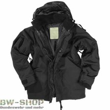 BUNDESWEHR N&Auml;SSESCHUTZJACKE + FLEECEJACKE SCHWARZ BW N&Auml;SSESCHUTZ WINTERJACKE