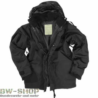 BUNDESWEHR NÄSSESCHUTZJACKE + FLEECEJACKE SCHWARZ BW NÄSSESCHUTZ WINTERJACKE