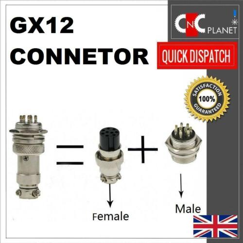 GX12 Aviation Plug 2 3 4 5 6 7 Pin 12mm Metal Male Female Panel Cable Connector - Picture 2 of 9