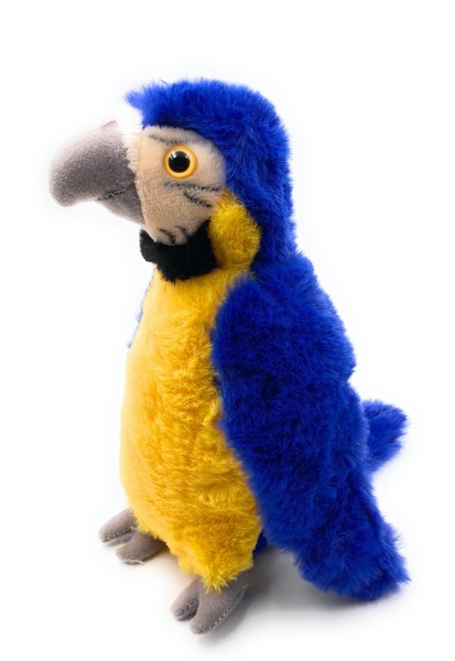PlüSchtier Stofftier Kuscheltier Papagei Ara Vogel Gelbbrustara HöHe 23 Cm Blau-image