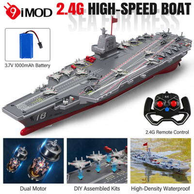 RC Aircraft Carrier Model 2.4G Dual Motor 20Km/h 60M Waterproof Simulation Boat