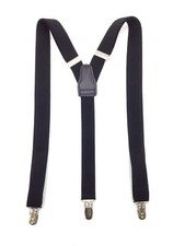  75 Alfani Men Black Skinny Elastic Stretch Braces Clip-End Suspenders One Size