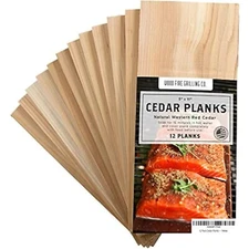 12 Pack Cedar Planks for Grilling Salmon and More Made in USA