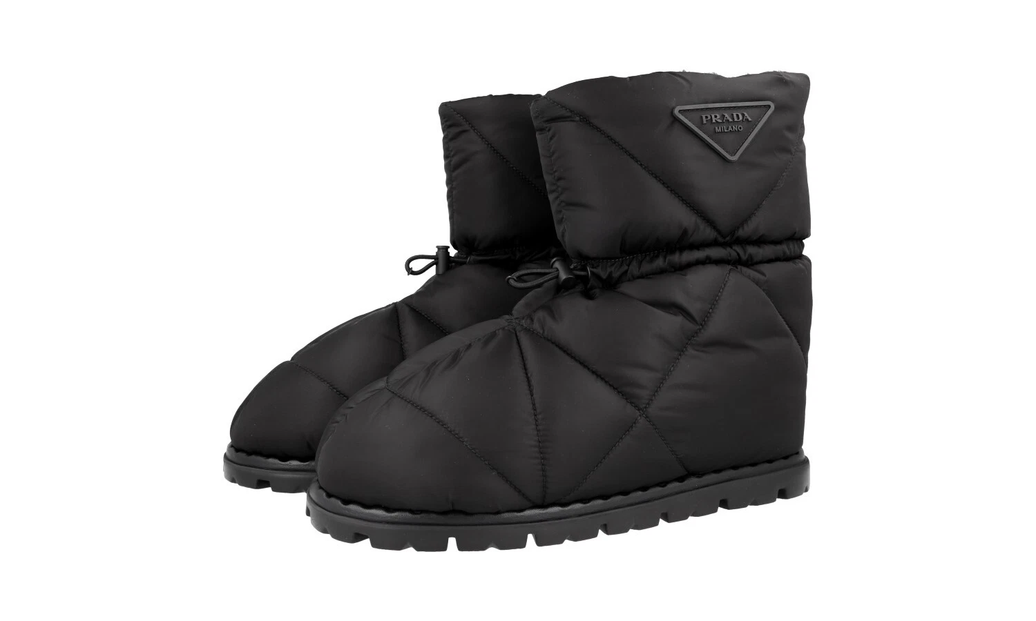 PRADA Apres Ski FUR Lined Booties Winter Snow Boots - Black - NEW