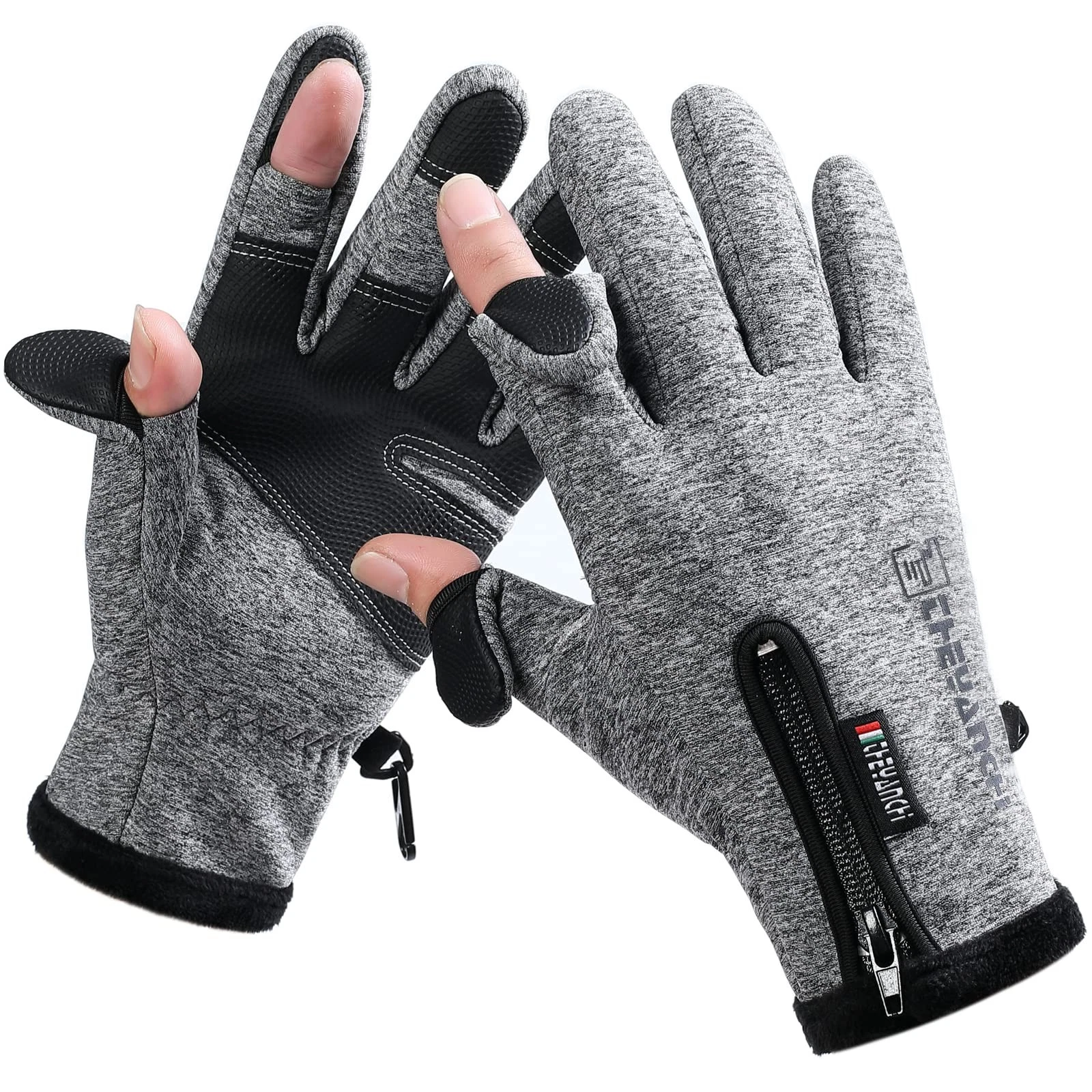 Winter Fingerless Fishing Gloves for Men & Women, Windproof Cold Weather Touc...