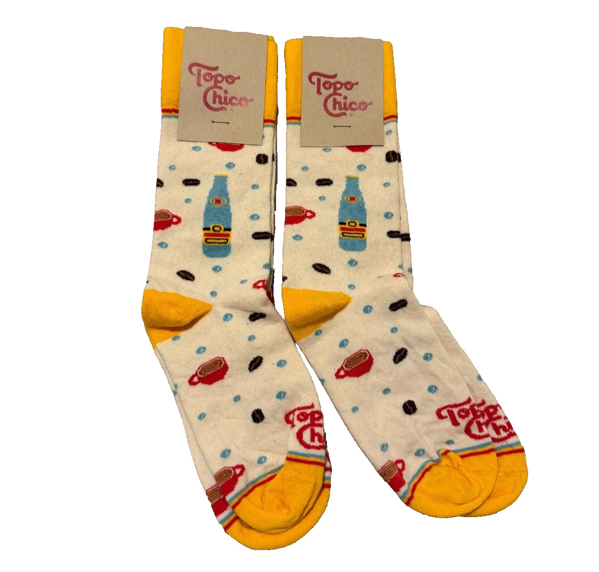 NWT Rare Topo Chico Sparkling Mineral Water Logo Two Pairs of Socks by Sock Club