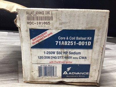 Advance 71A8251 001D High Pressure Sodium  250W S50 Ballast Kit #102B113PR3
