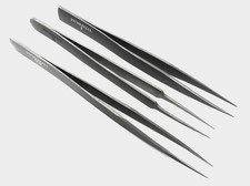 Titanium Tweezer Set of 3 Precision Tweezers Ultra Light Non Magnetic High Temp