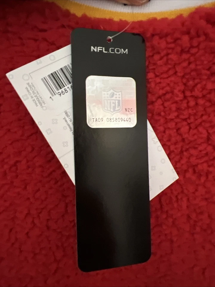 Nuevo con etiquetas Pullover Para Hombre Kansas City Chiefs Sherpa Polar Cuello Redondo Talla L NFL Rojo Foto 4 de 4