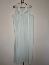VINTAGE SEARS LIGHT BLUE FLORAL LACE MEWMEW MAXI NIGHTGOWN SZ MEDIUM