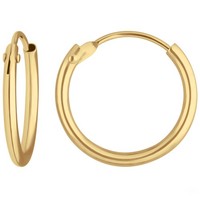 Paar Ohrringe Creolen Rund Schlicht Ohrschmuck Aus 333 Gold Gelbgold 13X1,3Mm