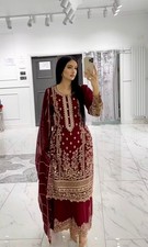 SALWAR KAMEEZ INDIAN PAKISTANI WEDDING PARTY DRESS BOLLYWOOD SHARARA PLAZZO SUIT