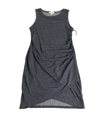 Treasure & Bond Ruched Side Sleeveless Dress XL Gray Soft Jersey Crossover Hem