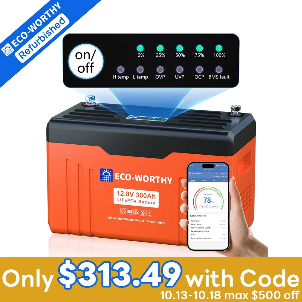 ECO-WORTHY 12V 300AH Lithium Battery Leisure LiFePO4 Deep Cycle Solar Panel RV Review