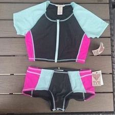 TYR Womens Pink/teal Seaside Aluna Top & Seaside Jada Bottom Sizs M NEW 