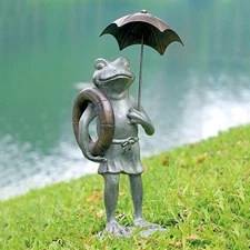Pool Partner Frog Garden Sculpture Aluminum Home Decorative Collectible