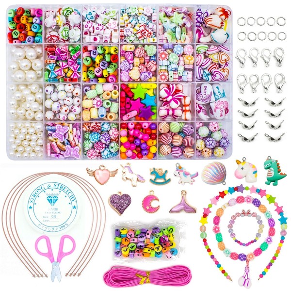 Perlen Set 24 Farben Kinder Schmuck Diy Armband Halskette-image
