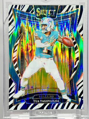 2024 Panini Select - Concourse Tua Tagovailoa #99 Zebra Shock