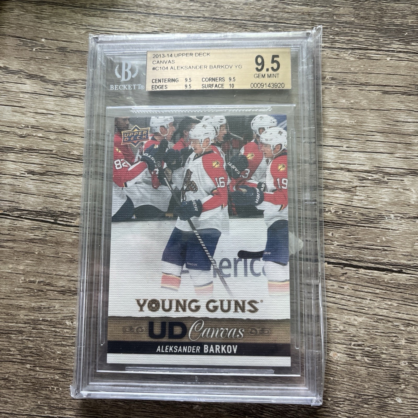 2013 2013-14 UPPER DECK ALEKSANDER BARKOV CANVAS YOUNG GUNS ROOKIE BGS 9.5 C104