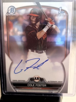 2023 Bowman Draft #CDA-CF Cole Foster Chrome Prospect Autographs - 1st Bowman