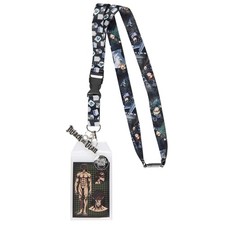 Attack on Titan Reversible ID Lanyard Badge Holder With Metal Logo Charm