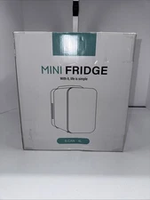 4L 6 Can Portable Mini Fridge Compact Cooler & Warmer with window Black