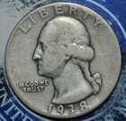 1938 P Washington Silver Quarter  Exact Coin Shown {{{B365