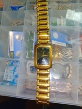 Rotary Ladies Date Rectangle Watch. Gold Plated.  10844. +New Battery 