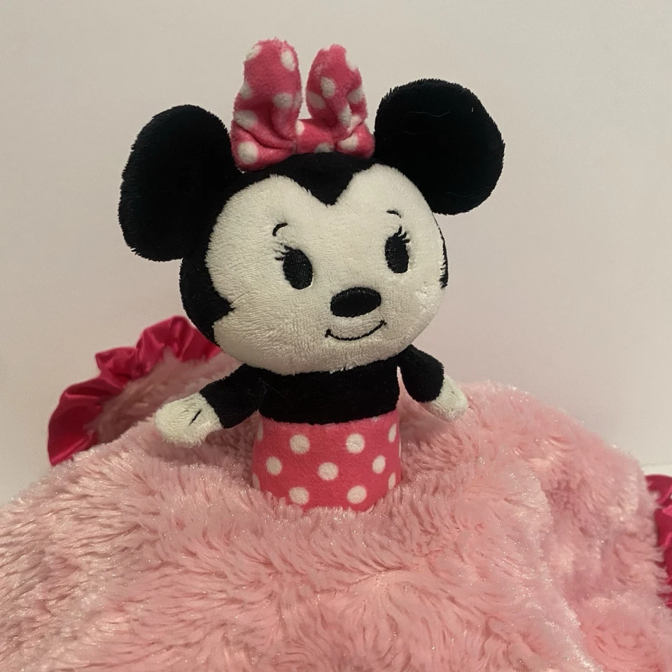 Minnie Mouse Disney Sello Lovey Itty Bittys Manta de Seguridad Rosa Volantes Juguete Foto 2 de 4