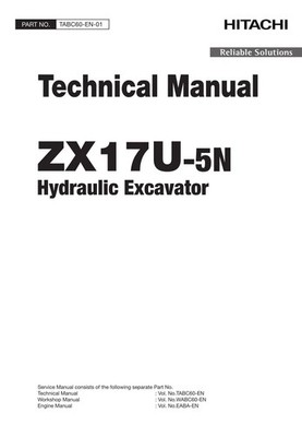 Hitachi ZX17U-5N Excavator Service Manual with Schemes