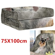30"x39" Grey Schnauzer Flannel Blankets Soft Warm Throw Blanket Couch Puppy Dog