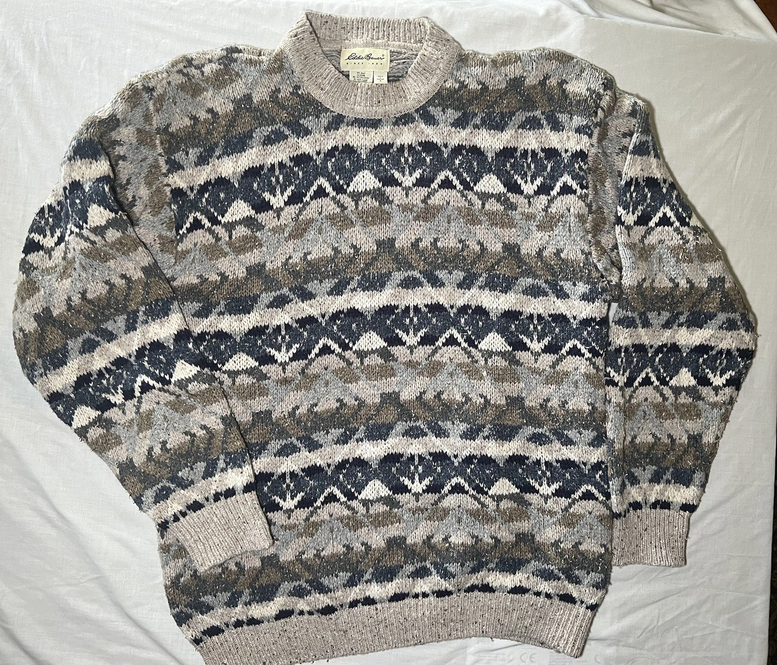 VTG 90’s Eddie Bauer Men’s Wool Blend Sweater Lg (a4)