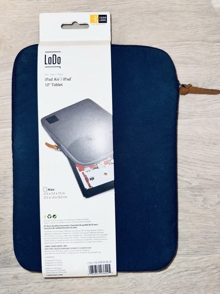 Case Logic LoDo Sleeve dunkelblau Schutz-Hülle Tasche für iPad, Tablet bis 10,1" - Bild 2 von 3