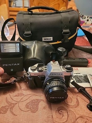 Pentax Superprogram Camera SMC Pentax-A 1:1.7 50mm Lens & Pentax Flash & Winder