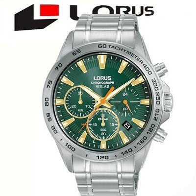 Lorus RZ505AX9 Chronograph Solar SS Armband Uhr UVP 139,99£ 2 Jahre Garantie
