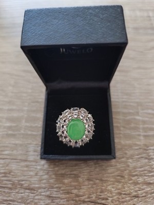 Jade 925 Silberring Gr 15/55 Juwelo Zertifikat 