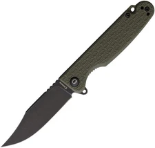 Daggerr Knives Leprechaun OD Green FRN Folding Black 8Cr14MoV Knife LPMOLBW