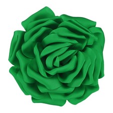 Dainty Satin Fabric Large Rose Flower Brooches Pin for Women 16cm, Green 