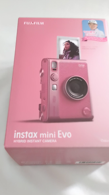 NEW FUJIFILM instax mini Evo Pink Cheki Hybrid Instant Camera with