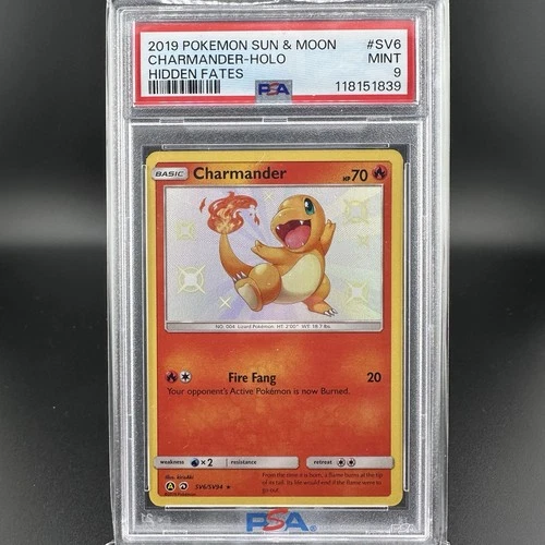 Pokémon Charmander #SV6 Hidden Fates Shiny Holo 2019 — PSA 9