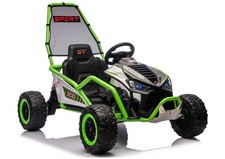 Auto Elettrica Bambini Offroad SUV 24V 2x200W EVA Pelle LED RC USB Verde